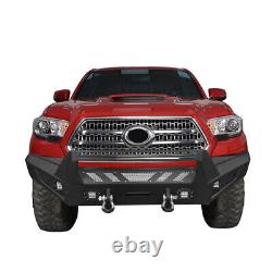 Heavy Duty Steel Full Width Front Bumper with Winch Plate fit 16-23 Toyota Tacoma
