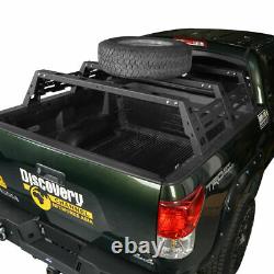 Heavy Duty Steel High Bed Rack withBackup Tire Mount Fit 07-13 Toyota Tundra Black