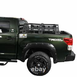 Heavy Duty Steel High Bed Rack withBackup Tire Mount Fit 07-13 Toyota Tundra Black