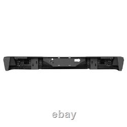 Heavy Duty Steel Rear Back Bumper Bar Black with LED Light Fit 18-20 Ford F-150