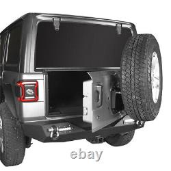 Heavy Duty Steel Rear Bumper + Tire Carrier with Light for Jeep Wrangler JL 18-23