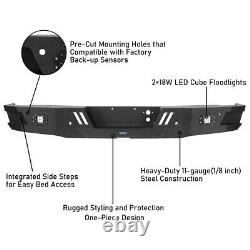 Heavy Duty Steel Rear Bumper Upgraded Protection Fit 07-18 Chevy Silverado 1500