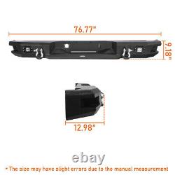 Heavy Duty Steel Rear Bumper withLED Light & D-Ring for Dodge Ram 1500 2006-2008
