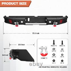 Heavy Duty Steel Rear Bumper with LED Light & D-Rings For Toyota Tundra 2014-2021