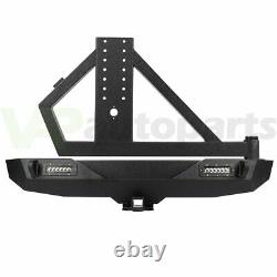 Heavy Duty Steel Rear Step Bumper with Tire Carrier for Jeep Wrangler 07-18