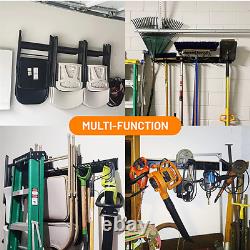 Heavy Duty Wall Mount Storage Organizer Rack Hanger With 6 Hooks 48in For Garage