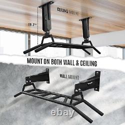 Heavy Duty Wall Mounted Pull Up Bar Multi-Grip Ceiling Strength