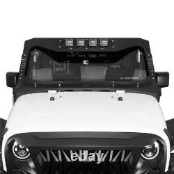 Heavy Duty Windshield Frame Cover Armor Set with Light fit Jeep Wrangler JK 07-18
