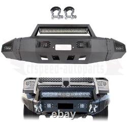 Heavy Steel Front Bumper with Winch Plate Light for 2010-2018 Dodge Ram 2500 3500