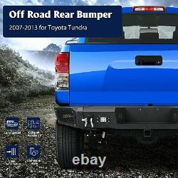 Heavy Steel Rear Bumper Built-in 4x Led Lights D-rings for 07-13 Toyota Tundra