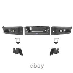 Heavy-duty Steel Full Width Rear Bumper with D-ring LED Light for 06-14 Ford F150