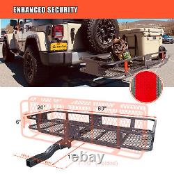 Hitch Mount Cargo Carrier Basket 60X20X6 with 16 Cuft. Waterproof Cargo Bag