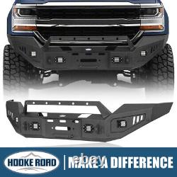 Hooke Road Heavy Duty Steel Front Bumper Bar for Silverado 1500 2016 2017 2018