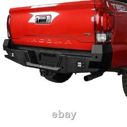Hooke Road Replaced Steel Rear Step Bumper Back Bar Fit 2016-2022 Toyota Tacoma