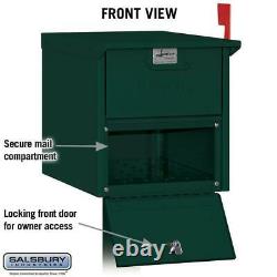 Locking Mailbox Security Post Mount Secure Box Green Heavy-duty Aluminum X-Large