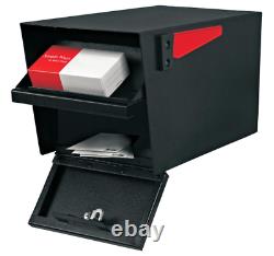 Mail Manager Locking Post-Mount Mailbox Residential Black Modern Heavy Duty