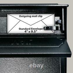 Mailbox Locking Wall-Mount Indicator Large Heavy Duty Galvanized Steel Black