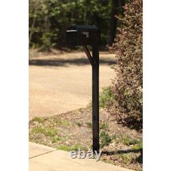 Mailbox Post Mount Kit Drive In No Digging Heavy Duty Galvanized Steel Black New
