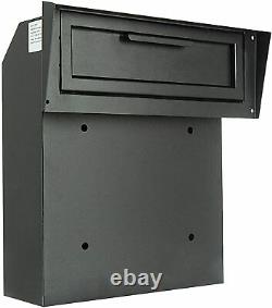 Mailbox Slot Door Key Dropbox Secure Deposit Rain Weatherproof Heavy Duty Steel