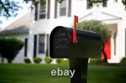 Mailboxes Ironside Large, Heavy-Duty, Steel, Post Mount Mailbox Black MB801B New