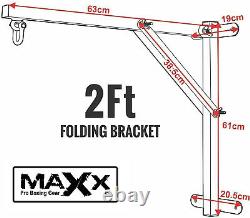 Maxx Heavy Duty 2ft Folding Punch Bag Wall Bracket Steel Mount Hanging Boxing Ba