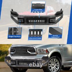NEW Black-Front Bumper For 2009-2018 Dodge Ram 1500 Heavy Duty Textured Steel