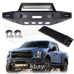 Offroad Front Bumper with Winch Plate & LED Spotlights For 2015-2017 Ford F150