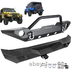 Offroad Front + Rear Bumper Combo with D-rings For Jeep Wrangler JK 2007-2018