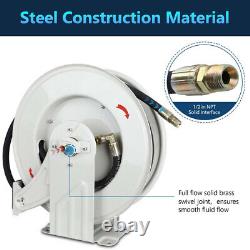 Oil Hose Reel Retractable 2300 PSI Spring Driven Steel Construction 1/2 x 50