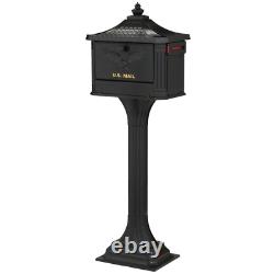 Post Lock Vintage Mailbox Office Combo Heavy Duty Large Mount Corbin Brass Black