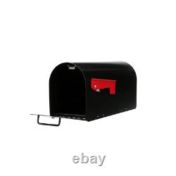 Post Mount Mailbox Ironside Large Galvanized Steel Heavy Duty Mail Box in Black