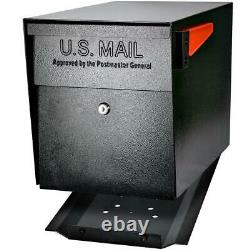Post Mount Mailbox Locking Large Heavy Duty Steel High Security System Black