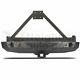 Powder Coat Rear Bumper With Spare Tire Carrier Lights For 07-18 Jeep Wrangler Jk
