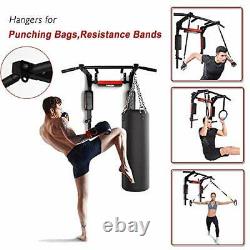 Pull Up Bar Dip Stand Ab Station Wall Mounted Multi Gym Rack Heavy Duty NEW