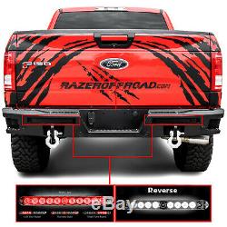 Raptor X Style Rear Bumper+Step with TWIN LED Taillight bar fit 15-17 Ford F150