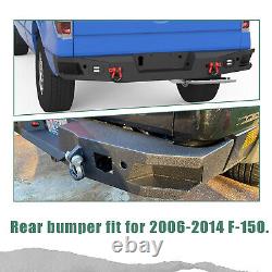 Rear Bumper Bar LED Lights & D-Rings & Integrated Step for 2006-2014 Ford F-150