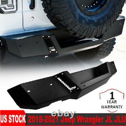Rear Bumper Fits 2018-2023 Jeep Wrangler JL/JLU Heavy Duty Steel Powder Coated