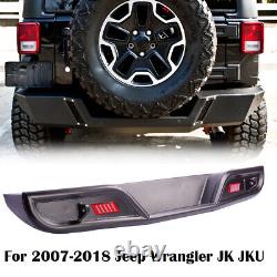 Rear Bumper For 2007-2018 Jeep Wrangler JK JKU Heavy Duty Black Textured Steel