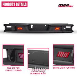 Rear Bumper For 2018-2020 Ford F-150 Heavy Duty Steel Powder-Coated withLED Lights
