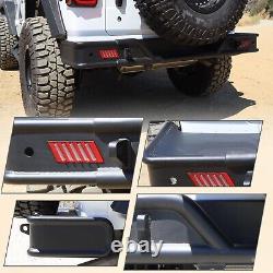 Rear Bumper For 2018-2024 Jeep Wrangler JL JLU withLED lights Heavy Duty Steel