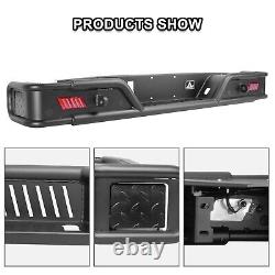 Rear Bumper For 2019-2024 Jeep Gladiator JT withLED Lights Heavy Duty Steel