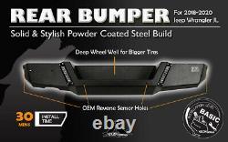 Rear Bumper Heavy Duty Powder Coated Steel for 2018-2021 Jeep Wrangler JL JLU