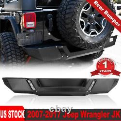 Rear Bumper Powder Coated Heavy Duty Steel For 2007-2017 Jeep Wrangler JK JKU