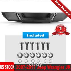 Rear Bumper Powder Coated Heavy Duty Steel For 2007-2017 Jeep Wrangler JK JKU