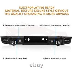 Rear Bumper WithLED Lights & D-Ring For 2011-2014 Chevy Silverado 2500/3500 HD