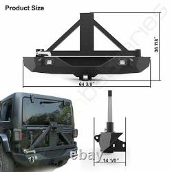 Rear Bumper for Jeep Wrangler JK 07-2018 with Tire Carrier Black Steel Textured
