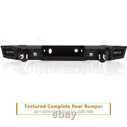 Rear Bumper with LED Lights & D-Ring For 2011-2014 Chevy Silverado 2500/3500 HD