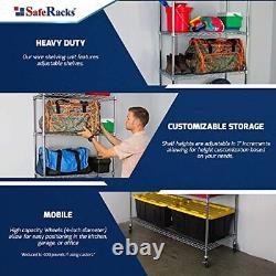 SafeRacks NSF Certified Storage Shelves Heavy Duty Steel Wire Shelving Unit w