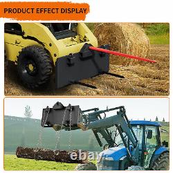 Skid Steer Mount Plate with Hay Spear and Stabilizers for Handle Heavy-Duty Task