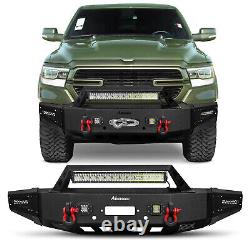 Steel Black Texture Front/Rear Bumper WithWinch Plate For 2019-2022 Dodge RAM 1500